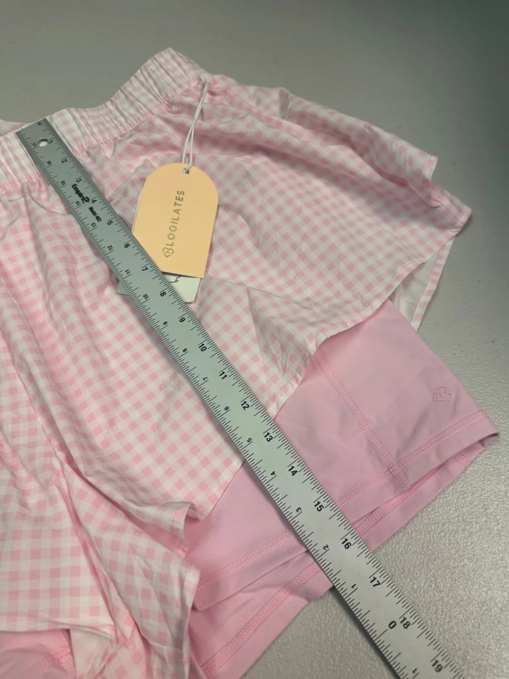 Blogilates Women's Light Pink Layered Ruffle Shorts. Sz 1X.